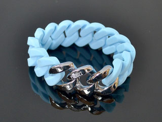 Náramok RUBBZZ SKY BLUE & SILVER