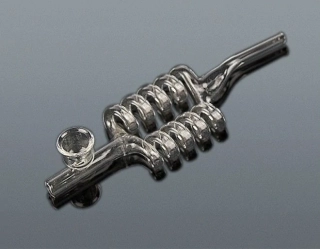 Dutinka sklenená dvojitá špirála 17cm