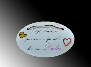 Tabuľka drevená elipsa 18x11cm Láska