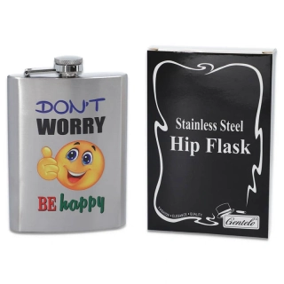 Ploskačka nerezová Don't Worry Be Happy 240ml 