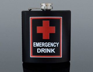 Ploskačka nerez: EMERGENCY DRINK 180 ml 