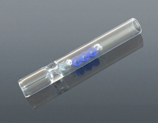 Fajka sklo 9cm s guľkami blue