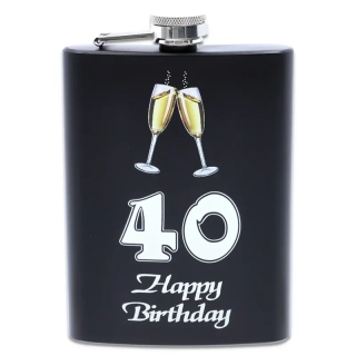 Ploskačka nerezová 40 Happy Birthday 240ml