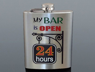 Ploskačka nerez My bar is open 240 ml 
