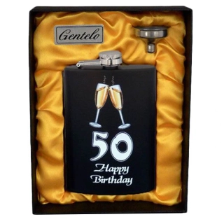 Ploskačka nerezová 50 Happy Birthday 240ml v darčekovej krabičke