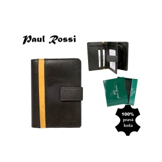 Peňaženka kožená Paul Rossi black/tan