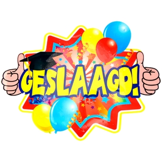 Nálepka na okno Geslaagd NL