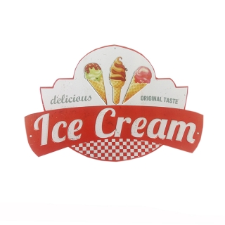 Ceduľka kovová s nápisom Ice Cream