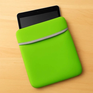 Neoprénový obal na tablet alebo menší notebook – zelený, 26 × 21,5 cm