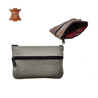 Kožená kľúčenka KL-01 light grey