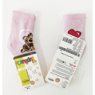 Tuptusie Ponožky pre kojencov fialové froté 7-9cm
