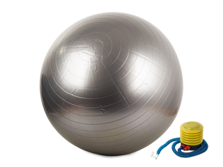 FitBall Gymnastická lopta s pumpou 75cm strieborná