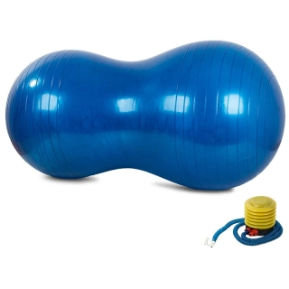 Dvojitá gymnastická lopta s pumpou Fazuľka modrá