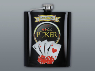Ploskačka nerez - POKER 777 čierna lesklá 210ml