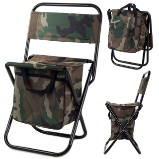 Turistická skladacia stolička s taškou camouflage