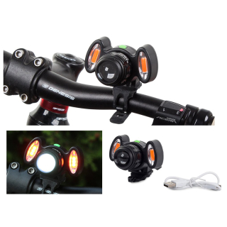 BAilong - Svetlo na bicykel nabíjateľné Creed LED T6 + 2 COB