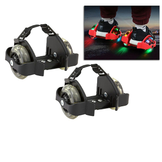 Svietiace kolieska na topánky LED čierne