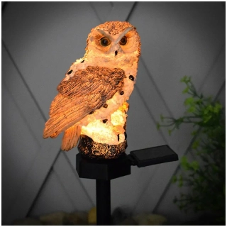 Solárna záhradná lampa - Sova hnedá