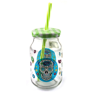 CERVE - Pohár so slamkou Smoothies lebka modrá