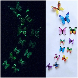 Nálepky na stenu - Motýle fluorescenčné MIX 12ks