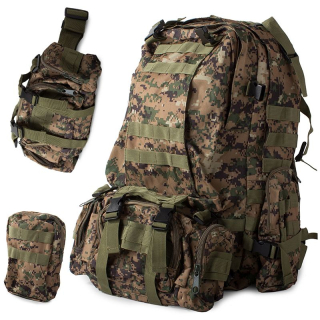 Taktický vojenský ruksak na prežitie 45l + 3,5l kamufláž Panther
