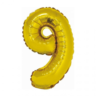Nafukovací balón 86cm číslo 9 zlatý