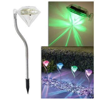 Solárna záhradná lampa - Diamant RGB