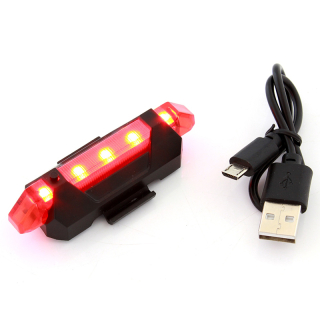 Zadné svetlo na bicykel USB 5 LED ZD41A