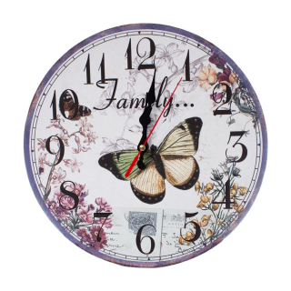Hodiny nástenné 30cm - Motýle