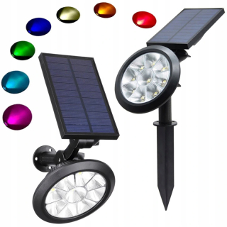 Záhradná solárna LED 5050 lampa RGBW