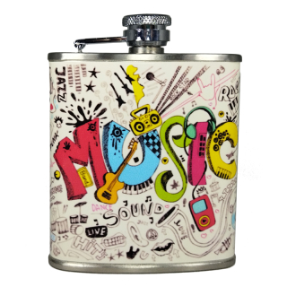 Ploskačka nerezová Music 180ml