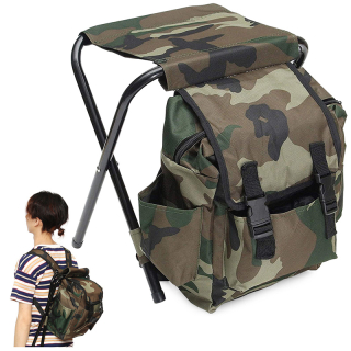 Turistická skladacia stolička s taškou camouflage 3v1