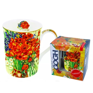 Carmani - "Poppies in a Vase" - Porcelánový hrnček v darčekovej krabičke 