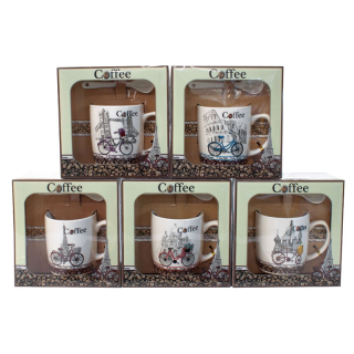Cofee Bike - Keramický pohár s lyžičkou v darčekovom balení 220ml