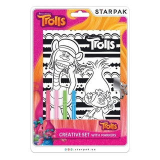 Starpak Kreatívna sada pamätník+fixy Trolls