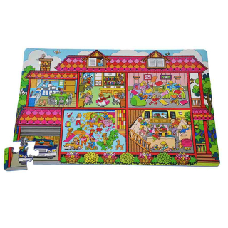 Edukačná podložka - Puzzle Veselý dom 54 elementov M-017
