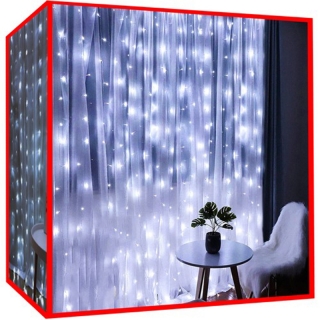 Malatec Svetelný záves 300 LED studená biela 31V