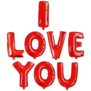 Balónový nápis I LOVE YOU
