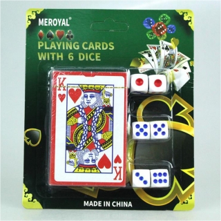 Hracie karty 1 sada + 6 kociek na poker