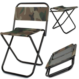 Turistická skladacia stolička s operadlom Army