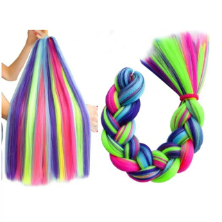 Syntetické vlasy - Vrkoč dúhový 60cm