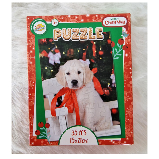 Vianočné puzzle pre deti labrador