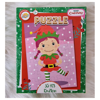 Vianočné puzzle pre deti - elfka