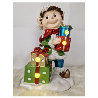 Vianočný škriatok s LED darčekmi