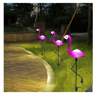 Solárna záhradná lampa - plameniak