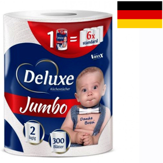 Papierové kuchynské utierky Deluxe Jumbo 2-vrstvové 300 útržkov