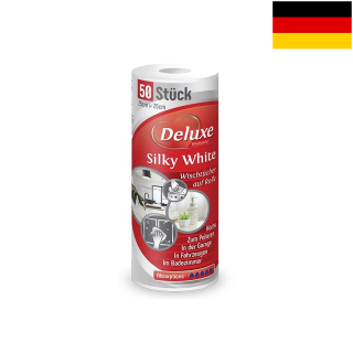 DeLuxe Silky White utierky na kotúči 25 x25 cm: 50 ks 