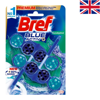 BREF BLUE - Dezinfekčné farbiace guličky na zavesenie do WC 2 x 50g Eucalyptus