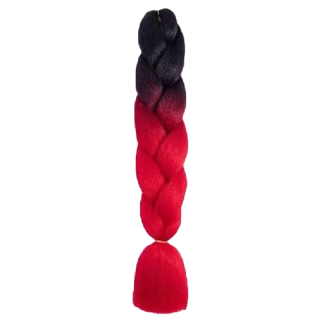 Syntetické vlasy - Vrkoč červenočierny 60cm