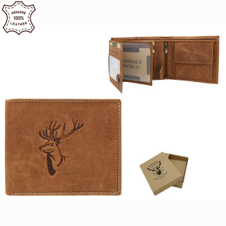 Peňaženka kožená Always Wild N992-CHM-DEER-7544 Cognac